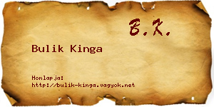 Bulik Kinga névjegykártya