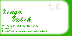 kinga bulik business card